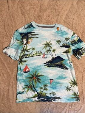 Old Navy Light Blue Graphic Softest Tee
